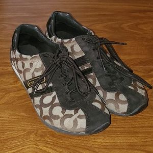 Brown Coach tennis shoes- size 8